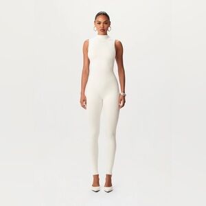 NWT Naked Wardrobe Sleeveless Sculpt Jumpsuit in White - Small